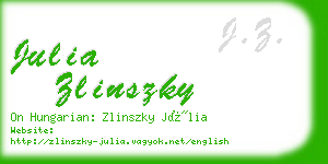 julia zlinszky business card